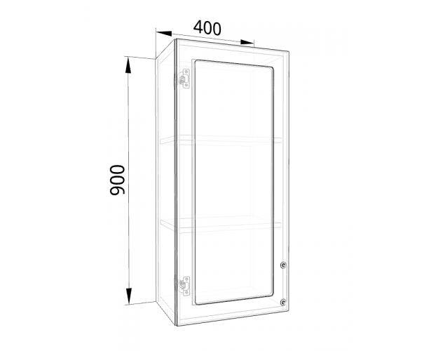 Лофт ВПС 400 шкаф верхний со стеклом высокий (Дуб бурый/корпус Серый) в Новосибирске