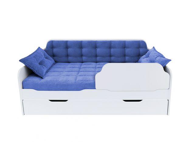Кровать 180 серии Спорт Лайт 1 ящик 85 Синий (подушки)