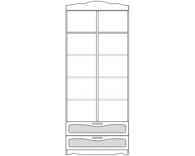 Шкаф 2-х створчатый с ящиками серии Иллюзия 33 сиреневый