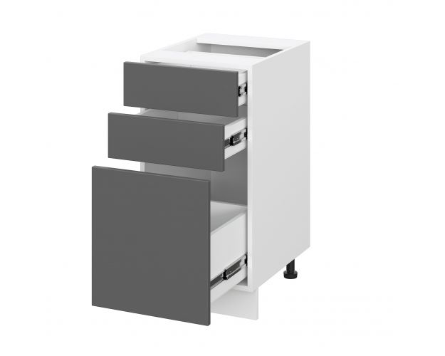 Норд ШН3Я 400 Шкаф нижний с 3-мя ящиками (Софт смок/корпус Белый)