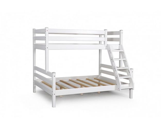 Адель кровать двухъярусная с наклонной лестницей Белый