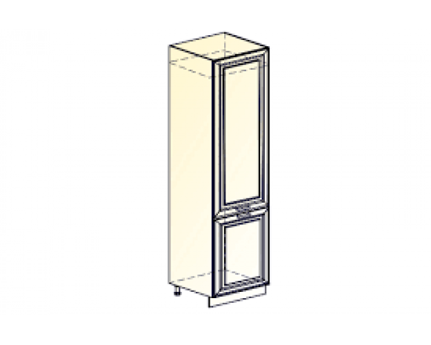 Монако Шкаф-пенал L600 под холодильник (2 дв. гл.) (Белый/Айвори матовый)