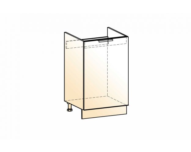 Стоун Шкаф рабочий под мойку L500 (1 дв. гл.) (белый/изумруд софттач)