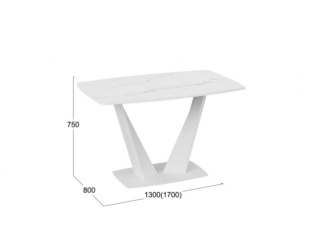 Стол раздвижной «Фабио» Тип 1 (Белый мрамор матовый)