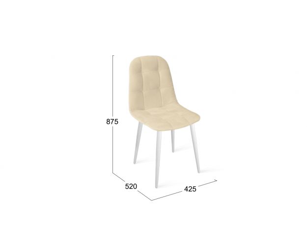 Стул «Райс» К1С Белый/Велюр Confetti Cream
