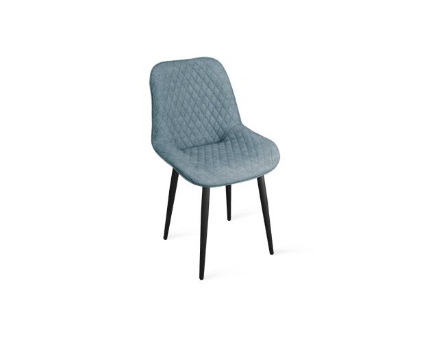 Стул «Оливер» К1С Черный муар/Микровелюр Duna Dustry Blue