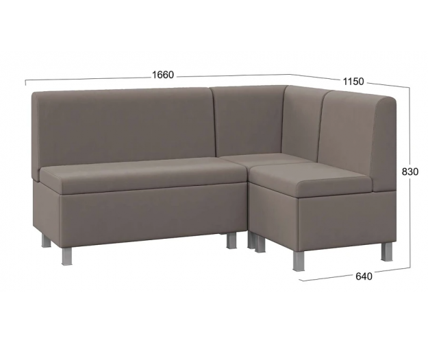 Диван угловой Каир ГН №1 исп.2 велюр Camaro 05 мокко