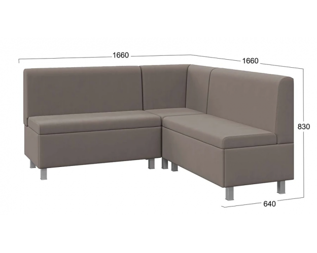 Диван угловой Каир ГН №2 исп.2 велюр Camaro 05 мокко