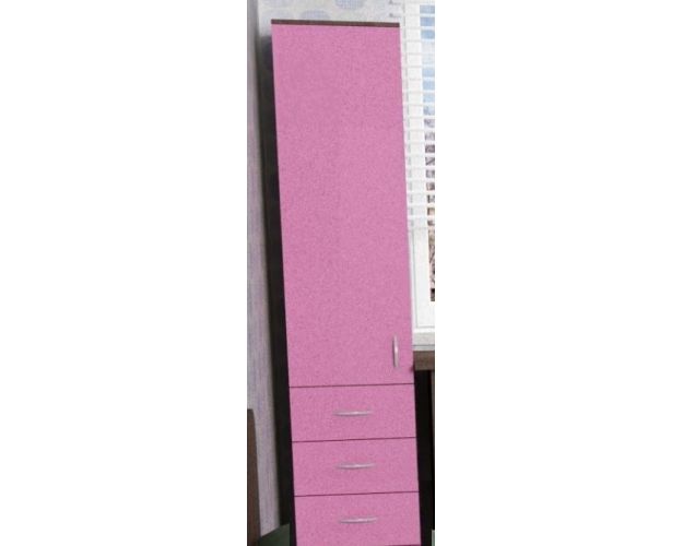 Шкаф-пенал №2 (закрытый) Бодего темный/Розовый